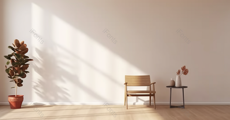 阳光照射在木质地板上房屋内部桌子绿植盆栽,高清,摄影图,摄影图片,图片大全,摄影图免费下载